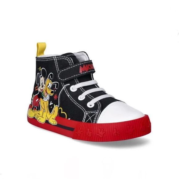 Toddler Disney Mickey Mouse & Pluto Hi Top Sneakers Shoes Size 10 - Picture 8 of 12